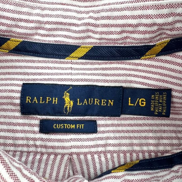 Ralph Lauren Mens Size Large Custom Fit Long Sleeve Shirts Lot Of 2 Flesh Pony - Picture 3 of 14